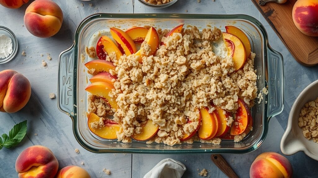Making Peach Crumble