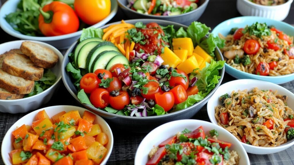 Weight Watchers menu with healthy dishes