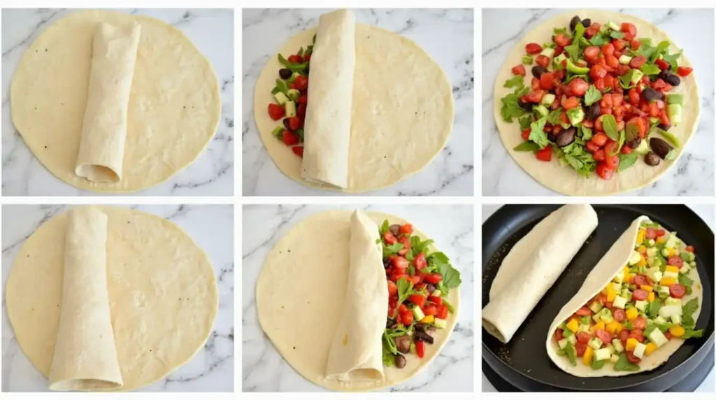 Breakfast Burrito Ingredients on a Kitchen Counter